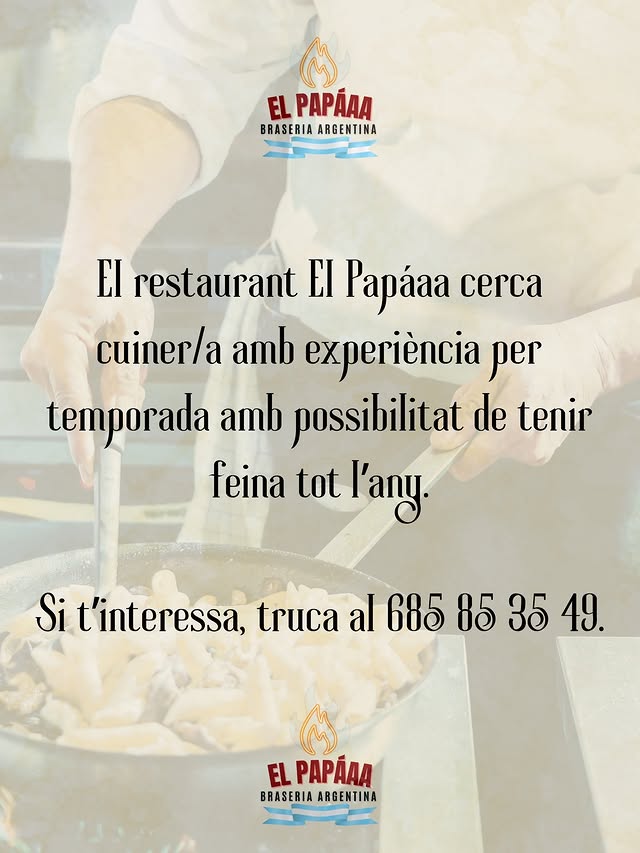 Buscamos cocinera/cocinero con experiencia